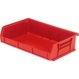 Quantum Storage 11""W x 7-3/8""D x 3""H Ultra Series Stack and Hang Bin Red Polypropylene 3 Slots