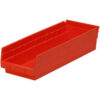 Global Industrial™ Plastic Nesting Storage Shelf Bin 6-5/8""W x 17-7/8""L x 4""H Red