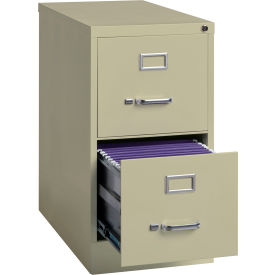 Hirsh Industries® 25"" Deep Vertical File Cabinet 2-Drawer Letter Size - Putty