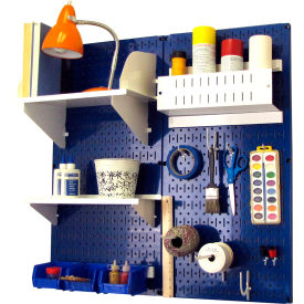 Wall Control Pegboard Hobby Craft Organizer Storage Kit Blue/White 32"" X 32"" X 9""