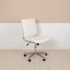 Flash Furniture Mid-Back Armless White LeatherSoft Contemporary Ribbed Executive Swivel Office Chair