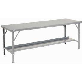 Global Industrial™ Extra Long Assembly Workbench 120 x 34"" Folding Leg Steel Square Edge