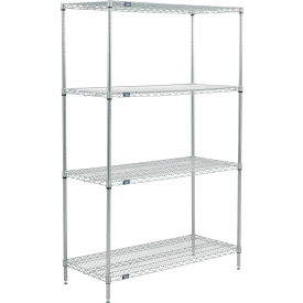 Nexel® 4 Shelf Poly-Z-Brite® Wire Shelving Unit Starter 72""W x 18""D x 86""H