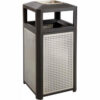 Safco® Evos™ Series Steel Garbage Can w/ Ash 15 Gallon 9933BL