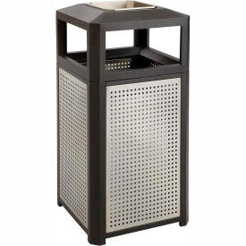 Safco® Evos™ Series Steel Garbage Can w/ Ash 15 Gallon 9933BL