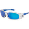 MCR Safety® Swagger® SR148B Safety Glasses SR1 Clear Frame Black TPR Temples Blue Lens