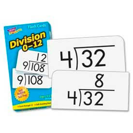 Trend® Math Division 0-12 Flash Cards 3"" x 6"" 91 Cards/Box