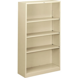 HON® Metal Bookcase Four-Shelf 34-1/2""W x 12-5/8""D x 59""H Putty