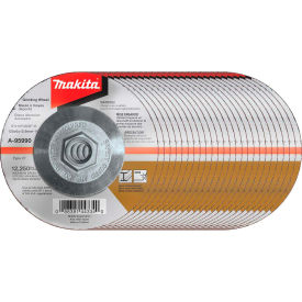 Makita® Hubbed INOX Grinding Wheel 36 Grit Type 27 5""Dia x 1/4""T x 5/8-11"" Cntr HoleDia-5/Pk