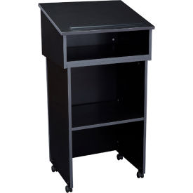 Oklahoma Sound® Tabletop Lectern w/AV Cart/Lectern Base Black 22/112-BK