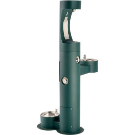 Elkay LK4420BF1UDB Tri-Level Outdoor Pedestal Tubular W/Pet Fountain Upper Water Refilling Station