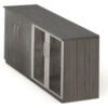 Safco® Medina Series Low Wall Cabinet With Wood/Glass Door 72""W x 20""D x 29-1/2""H Gray Steel