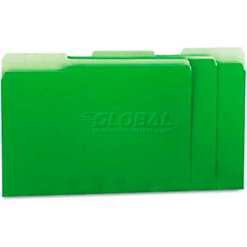 Universal® Recycled Interior File Folders 1/3 Cut Top Tab Letter Green 100/Box