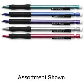 Bic® Matic Grip Mechanical Pencil Rubber Grip Non-Refillable 0.7mm Assorted Dozen