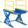 Ground Lift Powered Scissor Table with Handrails 52"" x 84"" - 3000 Lb. Capacity