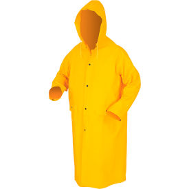 MCR Safety 200CX3 Classic Rain Coat 3X-Large .35mm PVC/Polyester Detachable Hood Yellow
