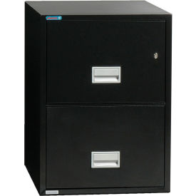 Phoenix Safe Vertical 25"" 2-Drawer Legal Fire and Water Resistant File Cabinet Black - LGL2W25B