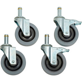 ESD Caster Set (4) Swivel (2) Brake Casters 5"" ESD  Polyurethane Set of (4) 1200 lb Capacity