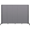 Screenflex 5 Panel Light-Duty Portable Room Divider 6'5""H x 9'5""W Fabric Color Stone