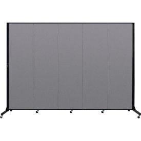 Screenflex 5 Panel Light-Duty Portable Room Divider 6'5""H x 9'5""W Fabric Color Stone