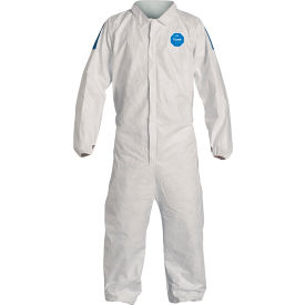 DuPont™ Tyvek® 400D Coverall  Elastic Wrist & Ankle Stormflap White Blue 2X 25/Qty