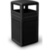 PolyTec  Square Waste Container with Dome Lid Black 42-Gallon