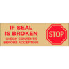 Tape Logic® Carton Sealing Tape Stop If Seal Is Broken 3"" x 110 yds. Red/Tan