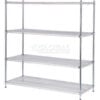 Nexel® 4 Shelf Poly-Z-Brite® Quick Adjust Wire Shelving Unit Starter 60""W x 24""D x 86""H