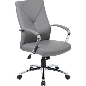 Boss LeatherPlus Executive Chair Gray