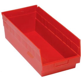 Plastic Nesting Storage Shelf Bin QSB208 8-3/8""W x 17-7/8""D x 6""H Red