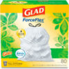 Glad® OdorShield Tall Kitchen Drawstring Bags 13 Gal 0.95 mil Gain Scent White 80/Box