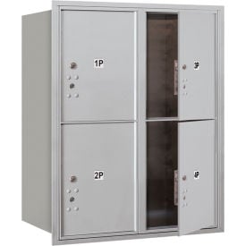 4C Horizontal Mailbox 37-1/2""H DoubleParcel Box 4 PL5 Doors Front Load Aluminum USPS