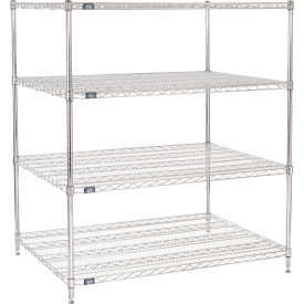 Nexel® 4 Shelf Chrome Wire Shelving Unit Starter 48""W x 36""D x 63""H