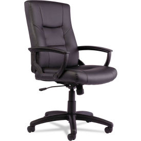 Alera® Executive Leather Chair with Swivel - High Back - Black - YR Series