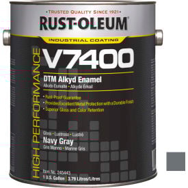 Rust-Oleum V7400 Series 340 VOC DTM Alkyd Enamel Navy Gray Gallon Can - 245443