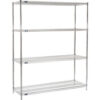 Nexel® 4 Shelf Chrome Wire Shelving Unit Starter 60""W x 21""D x 74""H