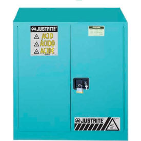 Justrite 30 Gallon 2 Door Manual Acid Corrosive Cabinet 36""W x 24""D x 35""H Blue
