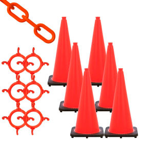 Mr. Chain 93213-6 Traffic Cone & Chain Kit - Traffic Orange 93213-6