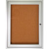 Ghent Enclosed Bulletin Board 1 Door 36""W x 36""H Natural Cork/Silver Frame