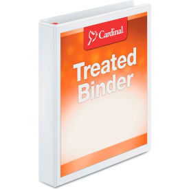 Cardinal® Treated ClearVue Locking Slant-D Ring Binder 1"" Capacity White
