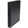 Universal® Suede Finish Vinyl Round Ring Binder 1"" Capacity Black