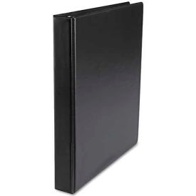 Universal® Suede Finish Vinyl Round Ring Binder 1"" Capacity Black