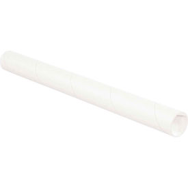 Mailing Tubes With Caps 2"" Dia. x 18""L 0.06"" Thick White 50/Pack