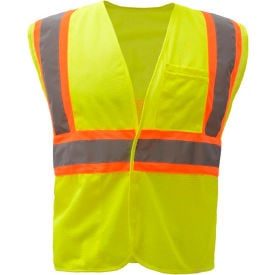 GSS Safety 1007 Standard Class 2 Two Tone Mesh Hook & Loop Safety Vest Lime 4XL