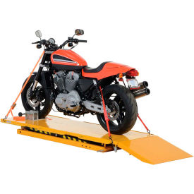 Hydraulic Motorcycle Lift Table Tire Cradle & Ramp MOTO-LIFT-1100 - 1100 Lb. Capacity
