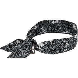 Ergodyne® Chill-Its 6700 Evaporative Cooling Bandana Headband Polymers Tie Closure Skulls