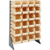 Quantum QRU-12S-240-24 Single Sided 12 Rail Unit With 24 QUS240 Ultra Stack & Hang Bins Ivory