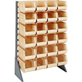 Quantum QRU-12S-240-24 Single Sided 12 Rail Unit With 24 QUS240 Ultra Stack & Hang Bins Ivory
