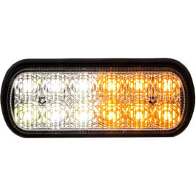 Buyers LED Rectangular Amber/Clear Strobe Light 10-30VDC - 12 LEDs - 8891602