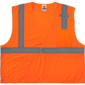 Ergodyne GloWear 8210HL-S Mesh Hi-Vis Safety Vest Class 2 Economy Single Size 5XL Orange